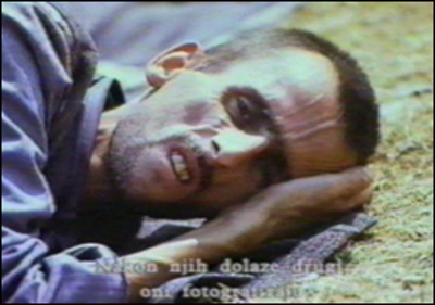 Bosnian Genocide (1992), Bosnian Muslim (Bosniak) prisoner in Omarska concentration camp.